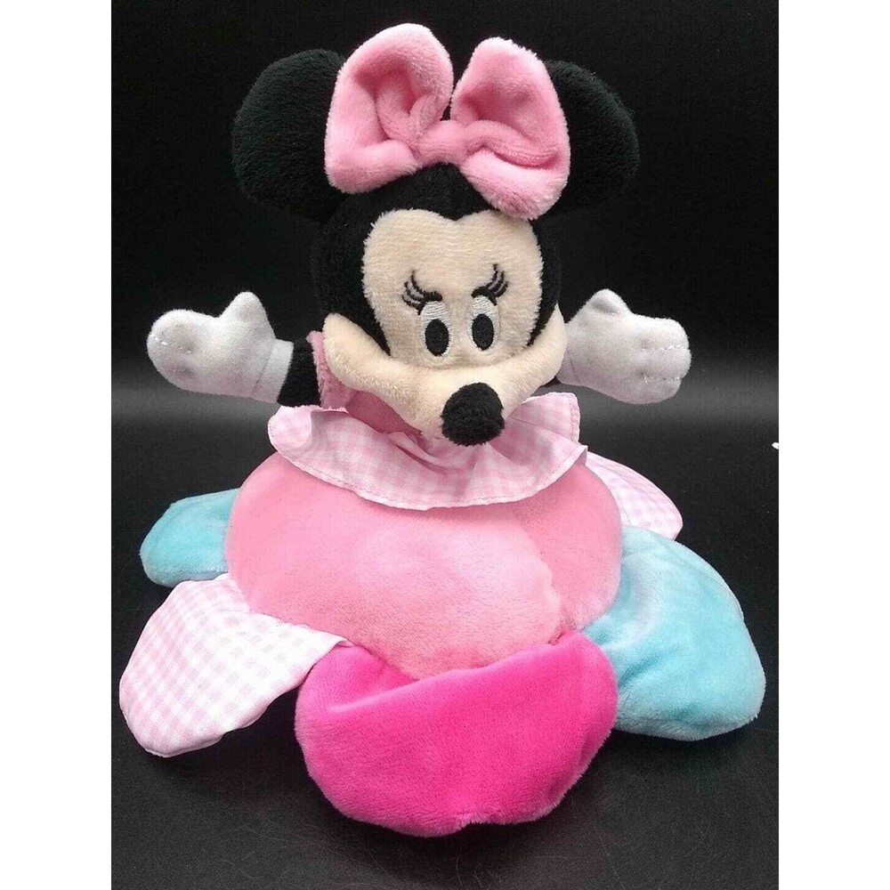Disney My First Minnie Mouse Plush Musical Baby Crib Toy Soft Plush Flower Base
